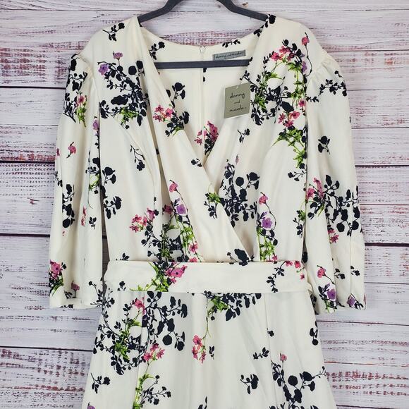 Danny and Nicole Maison Tara Floral Midi Dress Whimsy Fairy Garden Printed 22W - Picture 6 of 16